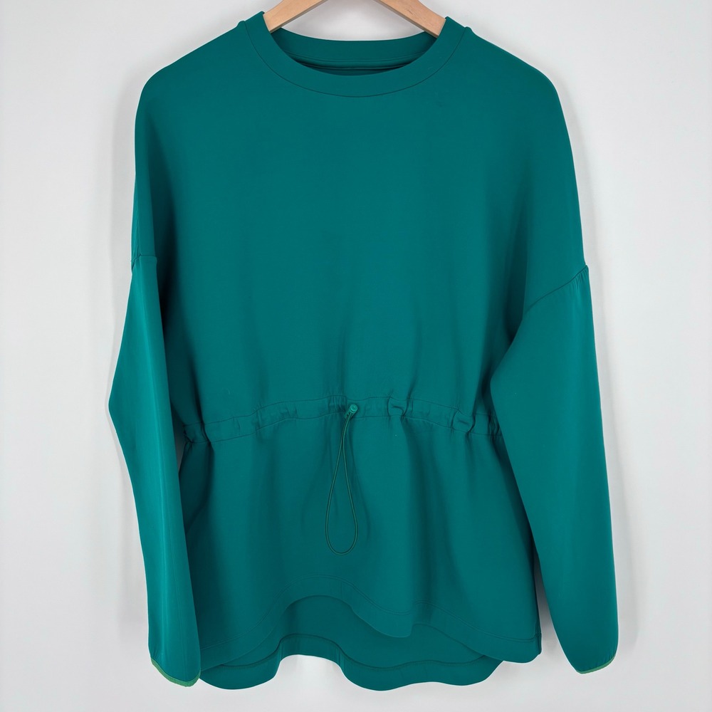 Sweaty Betty Cinched Performance Sweatshirt Top Womens M Teal Athleisure